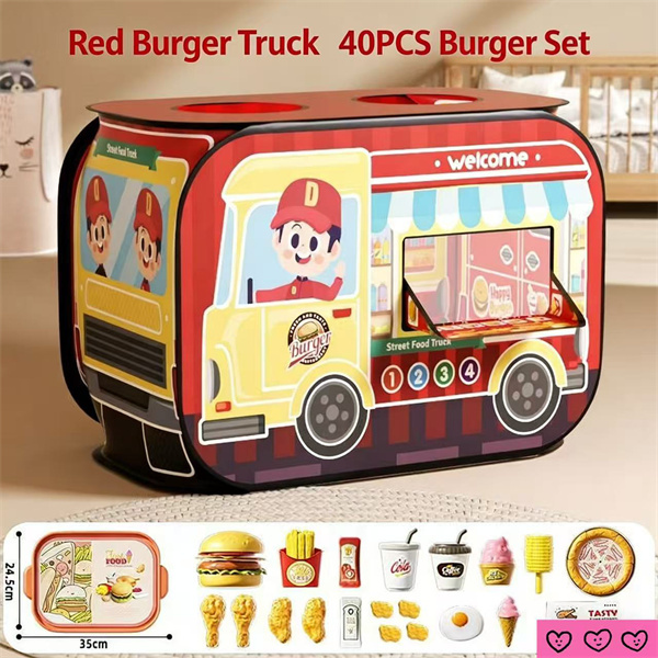 Children's Educational Toy: Pretend Play Hamburger Tent Car
