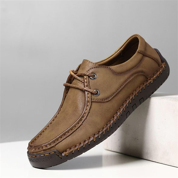 Casual fashion hand-sewn shoes genuine leather trendy shoes British style breathable driving shoes