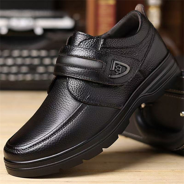 Cowhide casual business men's soft-soled round-toed casual leather shoes
