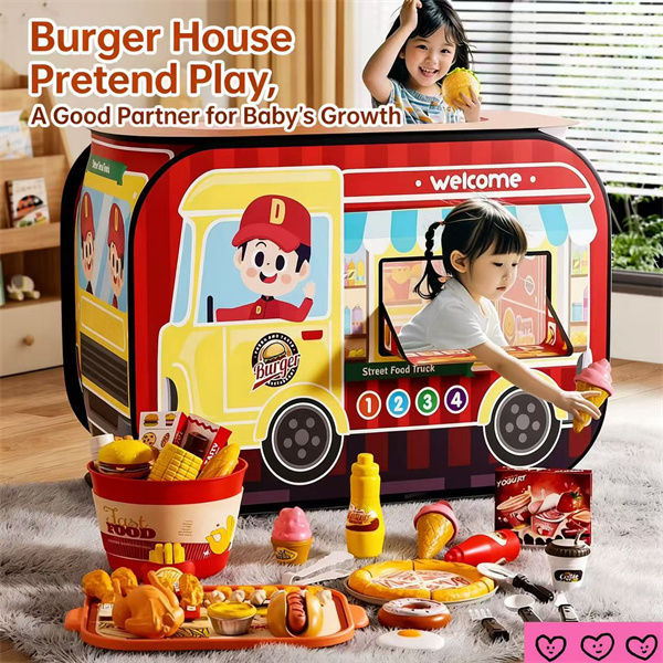Children's Educational Toy: Pretend Play Hamburger Tent Car