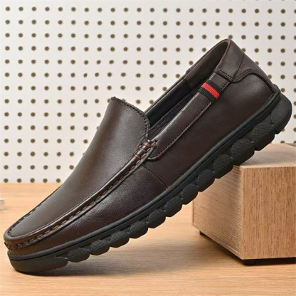 【Top Grain Leather, Soft Sole & Soft Upper】Slip-on Business Casual Leather Shoes