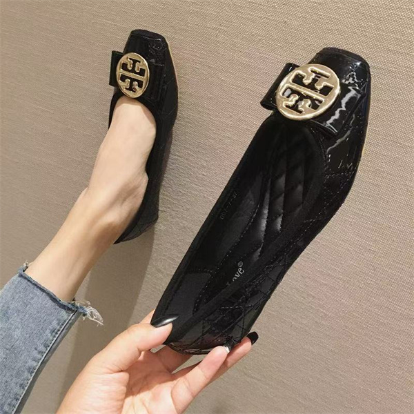 New square toe shoes comfortable soft sole soft leather shallow slip-on