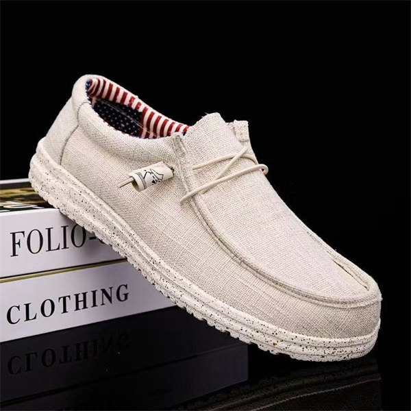 Summer style dad shoes, breathable slip-on canvas shoes, lightweight men's casual shoes for the elderly, widened walking shoes