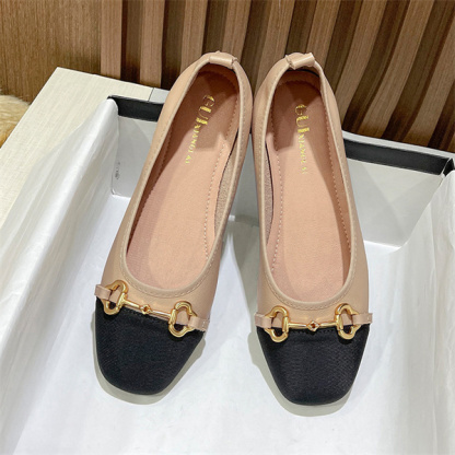 Women's vintage genuine leather Chanel style loafers