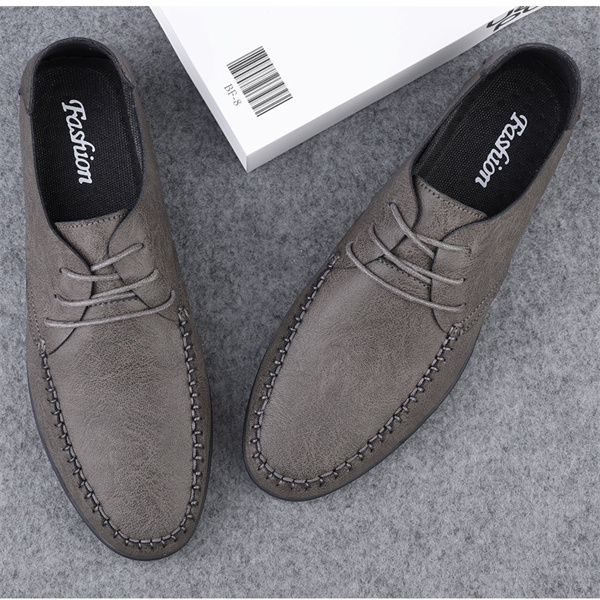 New soft-soled business leather shoes for men, fashionable lace-up trendy youth shoes