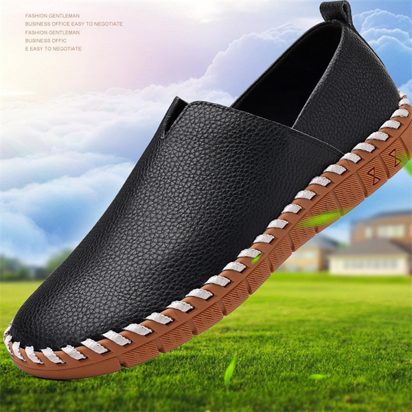 New men's casual shoes slip-on business casual leather shoes fashionable all-match sports casual shoes