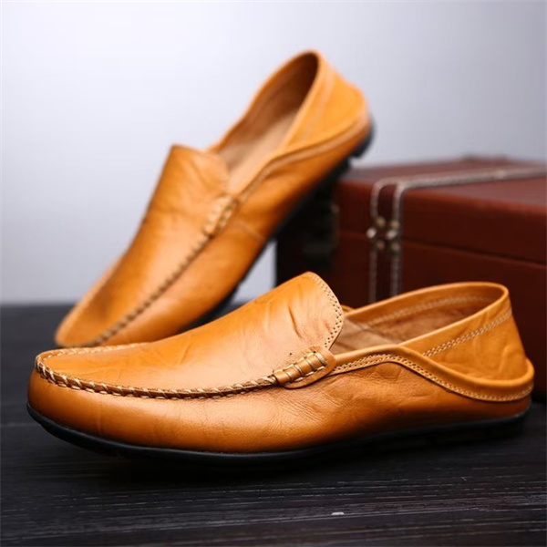 British men's large-size moccasins, casual shoes, slip-on breathable loafers, driving shoes