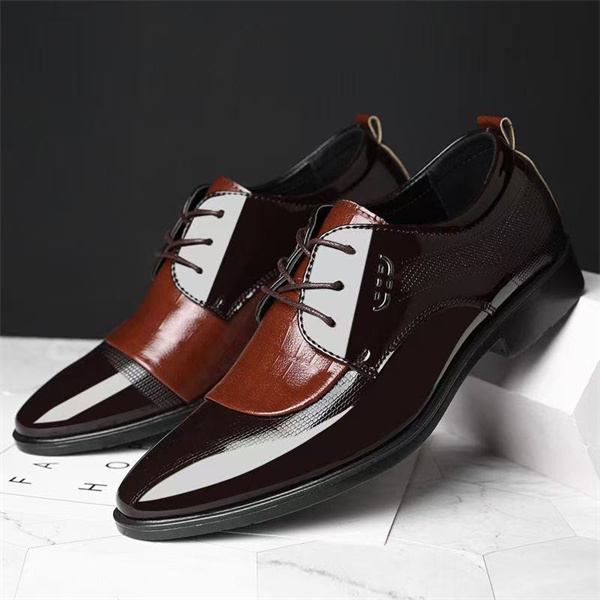 Men's leather shoes new business formal shoes large size shoes men's lace-up wedding shoes versatile casual shoes