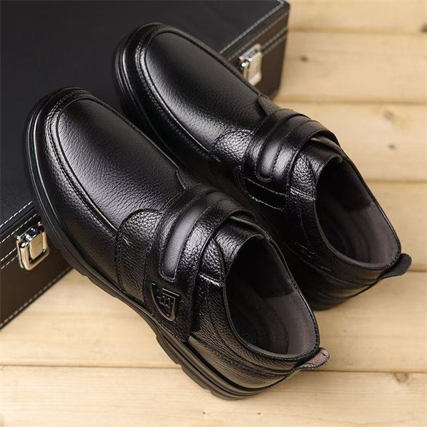Cowhide casual business men's soft-soled round-toed casual leather shoes