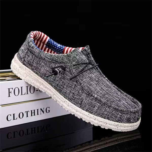 Summer style dad shoes, breathable slip-on canvas shoes, lightweight men's casual shoes for the elderly, widened walking shoes