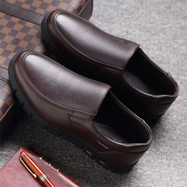 shein men's leather shoes genuine leather breathable business casual men's soft bottom non-slip leather shoes