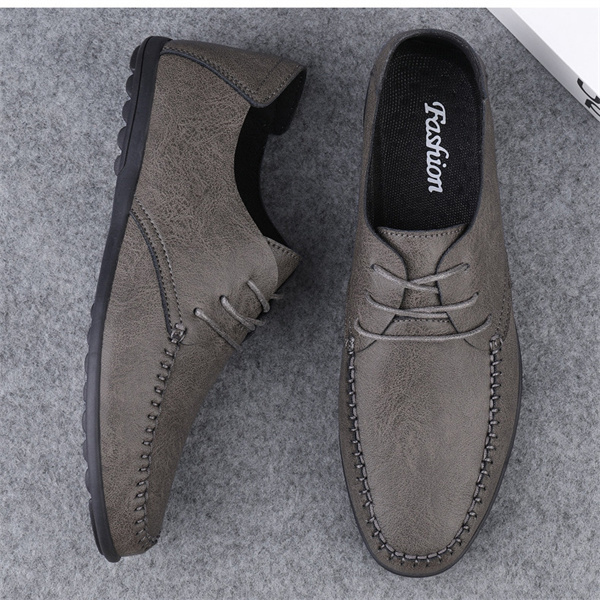 New soft-soled business leather shoes for men, fashionable lace-up trendy youth shoes
