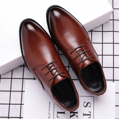 British business pointed toe men's leather shoes