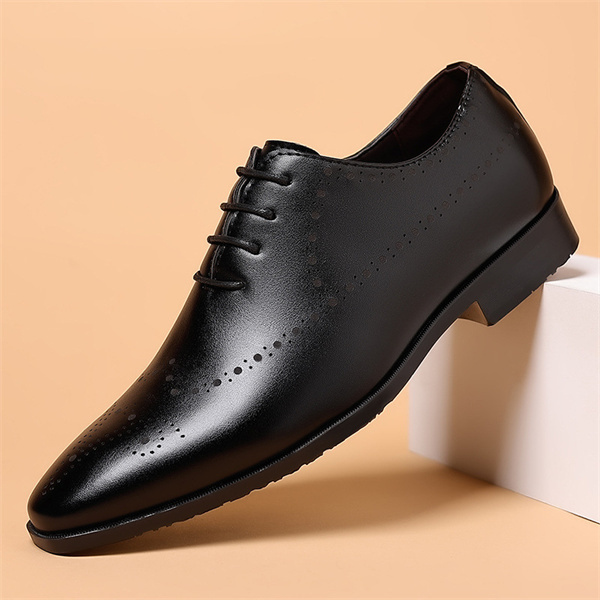 British men's large size black business formal soft-soled suit casual leather shoes