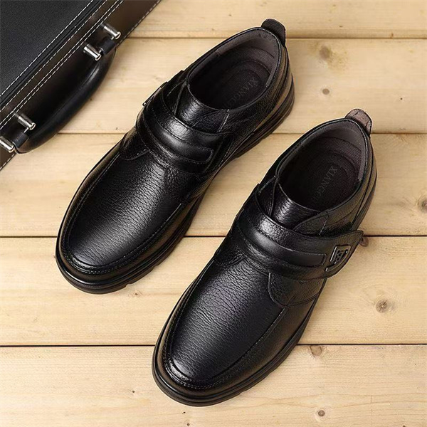 Cowhide casual business men's soft-soled round-toed casual leather shoes