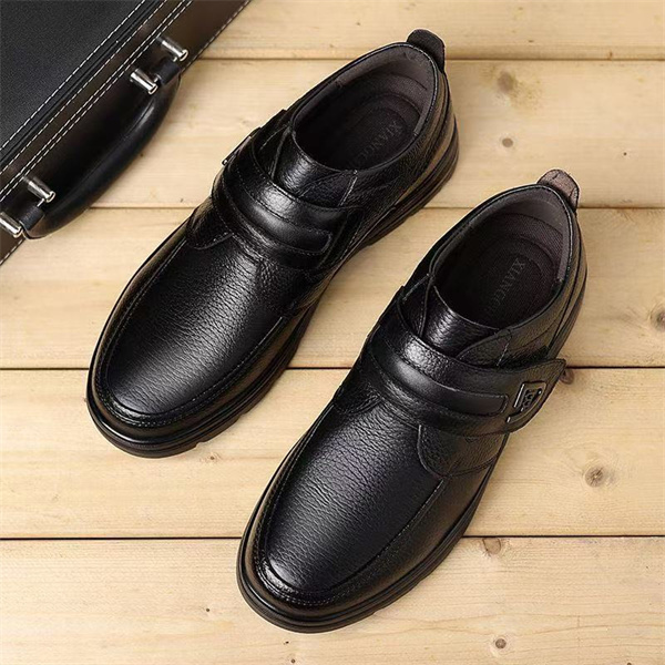 Cowhide casual business men's soft-soled round-toed casual leather shoes