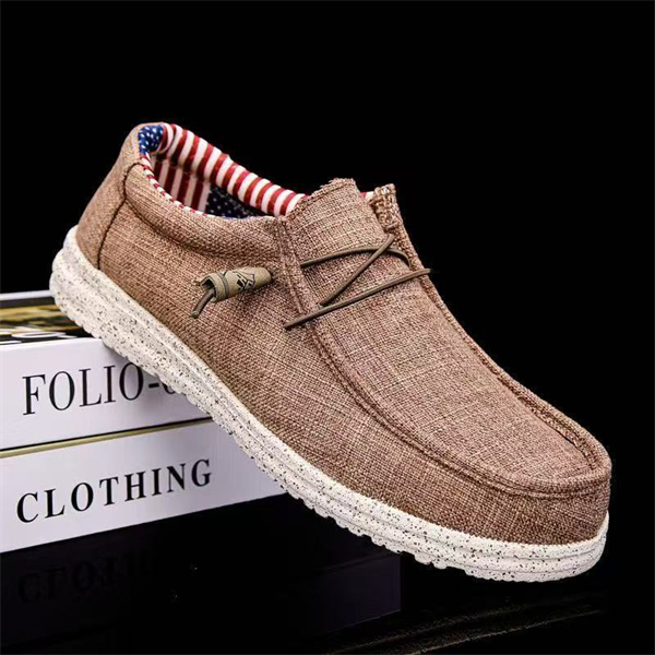 Summer style dad shoes, breathable slip-on canvas shoes, lightweight men's casual shoes for the elderly, widened walking shoes