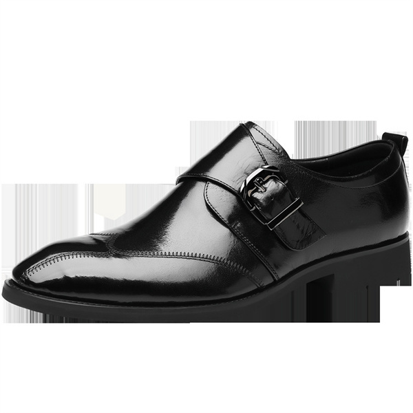 Meierdeng 5508 cross-border slip-on casual leather shoes for men Buckle color-changing embroidery men's shoes