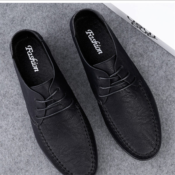 New soft-soled business leather shoes for men, fashionable lace-up trendy youth shoes