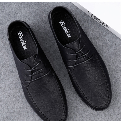 New soft-soled business leather shoes for men, fashionable lace-up trendy youth shoes