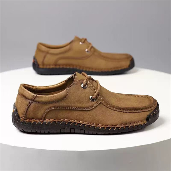 Casual fashion hand-sewn shoes genuine leather trendy shoes British style breathable driving shoes