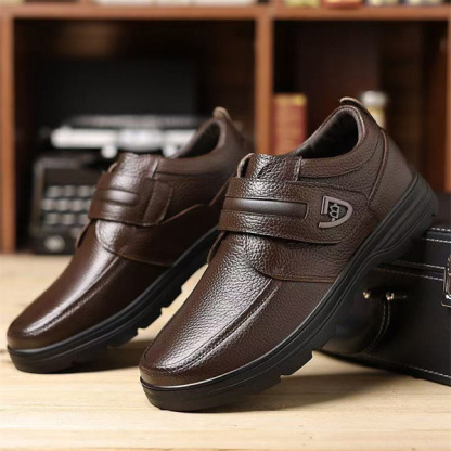 Cowhide casual business men's soft-soled round-toed casual leather shoes