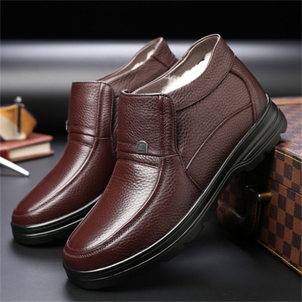 Extra large size cotton shoes men's wool snow boots