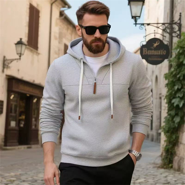 Heavyweight plus velvet unisex couple's loose hooded zipper commuter tank casual sweatshirt