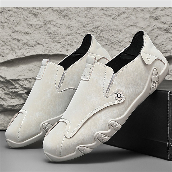 Fashion leather shoes men's soft sole casual octopus toe shoes fashion casual shoes lazy shoes