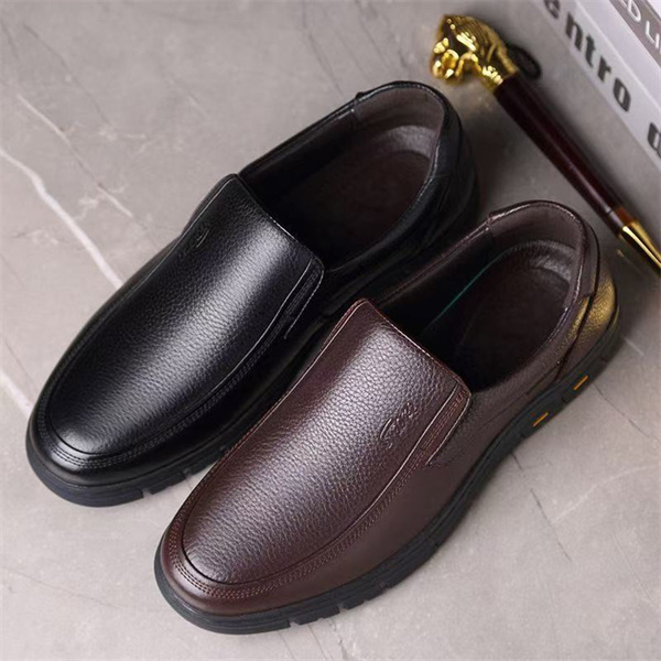 shein men's leather shoes genuine leather breathable business casual men's soft bottom non-slip leather shoes