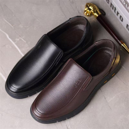 shein men's leather shoes genuine leather breathable business casual men's soft bottom non-slip leather shoes