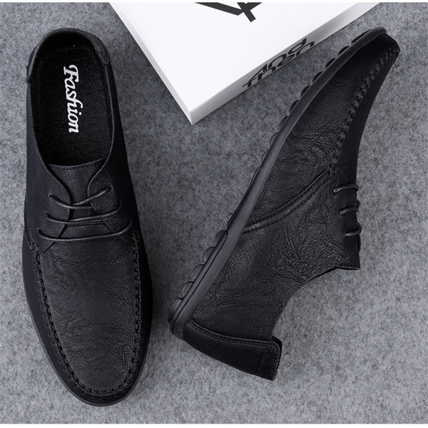New soft-soled business leather shoes for men, fashionable lace-up trendy youth shoes