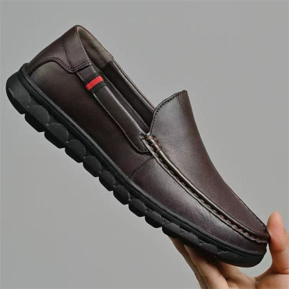 【Top Grain Leather, Soft Sole & Soft Upper】Slip-on Business Casual Leather Shoes