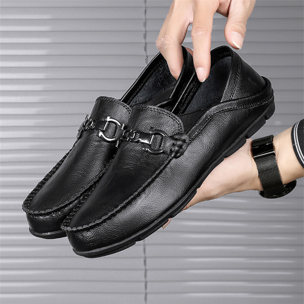 Men's genuine leather loafers fashionable and versatile cowhide shoes 