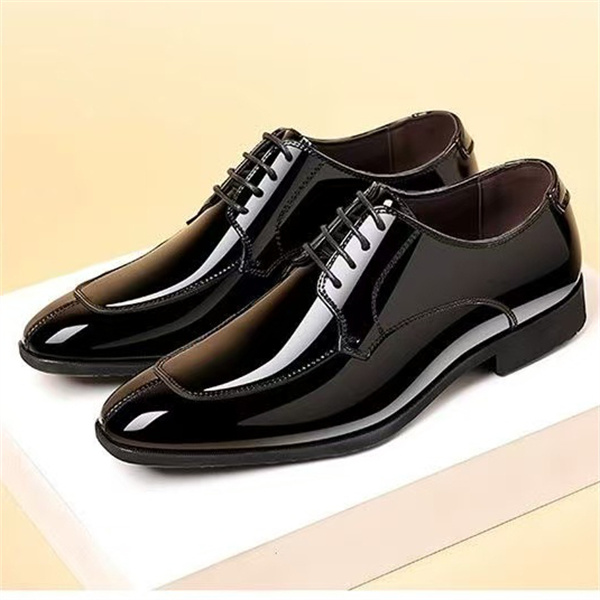 New large size leather shoes for men breathable business formal British style casual soft sole black shoes for men