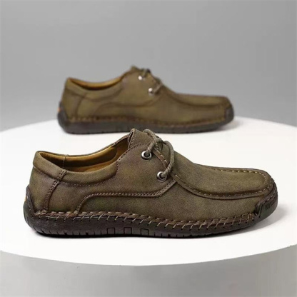 Casual fashion hand-sewn shoes genuine leather trendy shoes British style breathable driving shoes