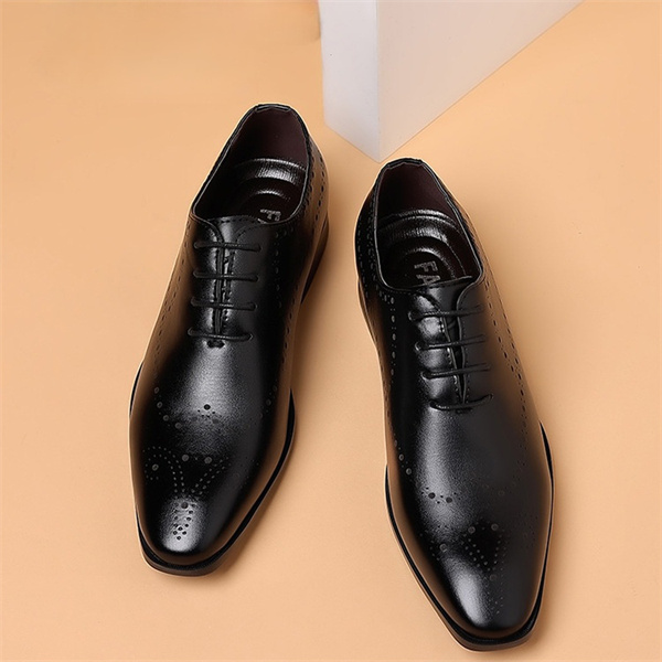 British men's large size black business formal soft-soled suit casual leather shoes