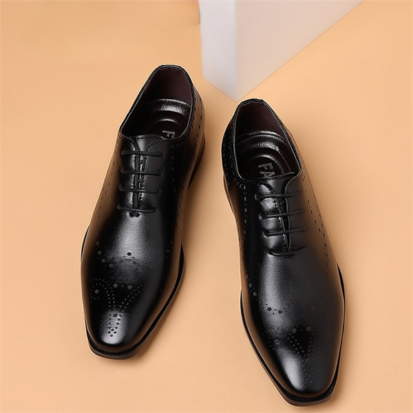 British men's large size black business formal soft-soled suit casual leather shoes