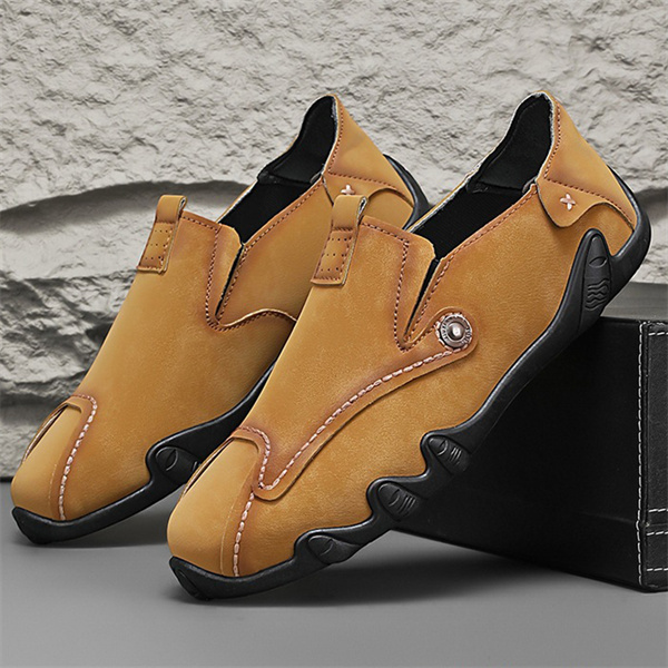 Fashion leather shoes men's soft sole casual octopus toe shoes fashion casual shoes lazy shoes
