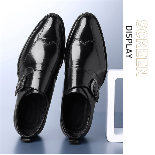 Meierdeng 5508 cross-border slip-on casual leather shoes for men Buckle color-changing embroidery men's shoes