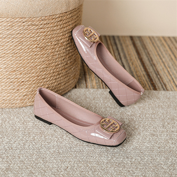 New square toe shoes comfortable soft sole soft leather shallow slip-on