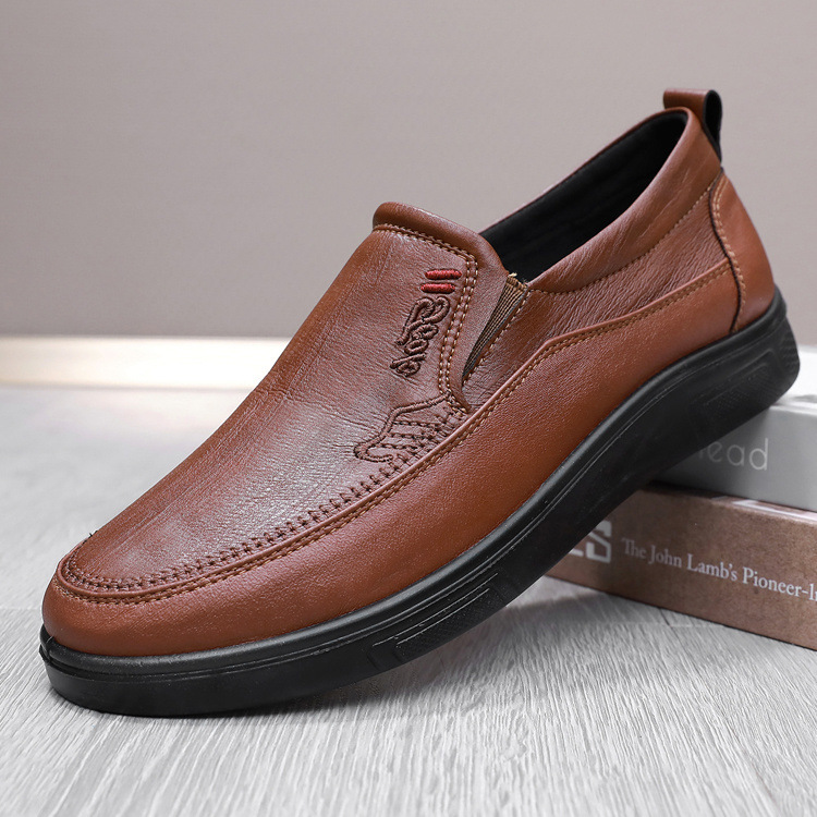 Men's Genuine Leather Soft Insole Casual Comfort Leather Slip-On Loafers