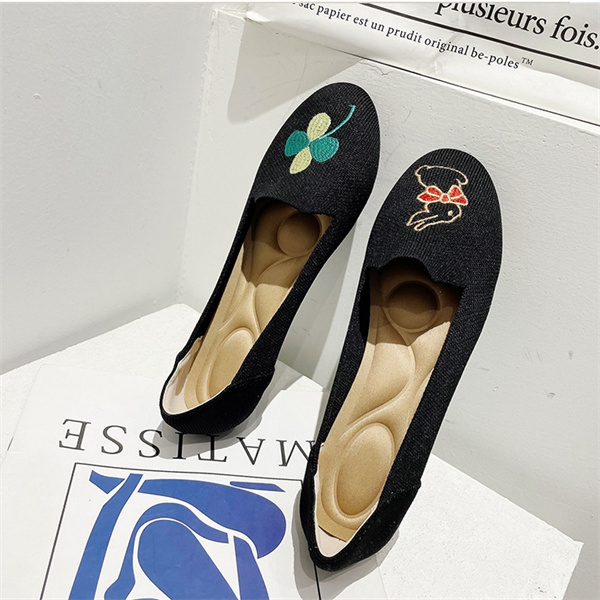 New single shoes for women, round toe flat shoes, flying woven princess shoes, large size women's shoes