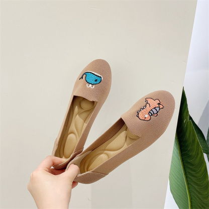 New single shoes for women, round toe flat shoes, flying woven princess shoes, large size women's shoes