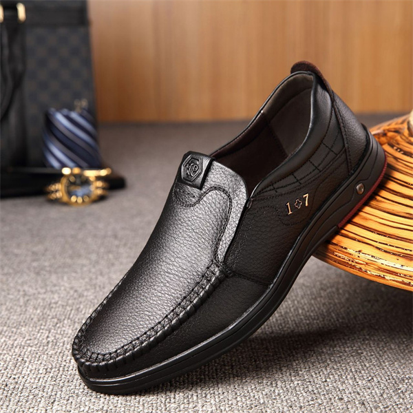 Men's business casual non-slip moccasins leather shoes