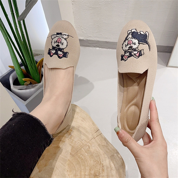 New single shoes for women, round toe flat shoes, flying woven princess shoes, large size women's shoes