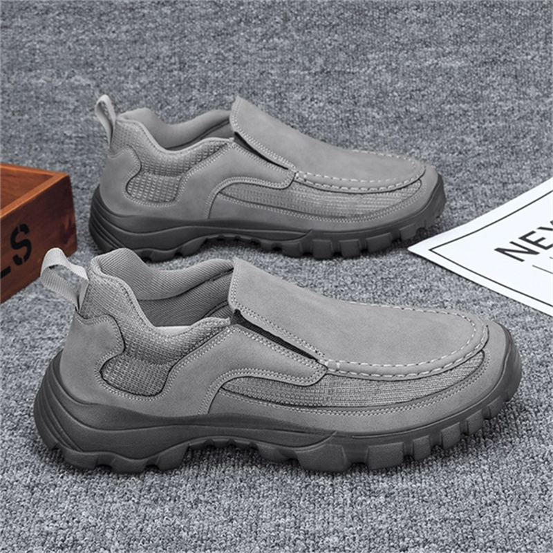 Men's Slip-On Suede Outdoor Shoes – Breathable Lightweight Design with Non-Slip Sole for Hiking, Travel and Casual Wear