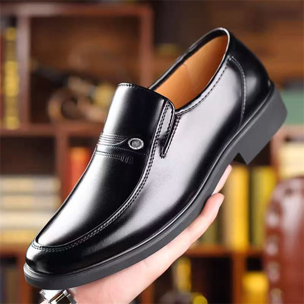 Men's leather shoes with height-enhancing inner business formal shoes for dads