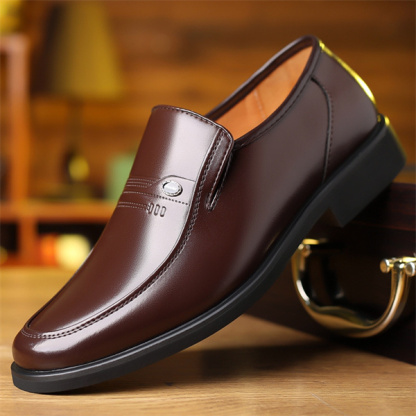 Men's leather shoes with height-enhancing inner business formal shoes for dads