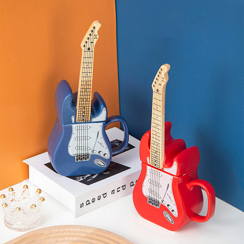Creative Guitar Cup-shaped Mugs 3D Ceramic Cups Fashion Water Cups